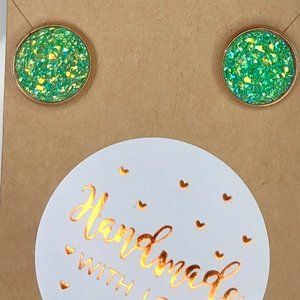 Druzy Stud Earrings Hypoallergenic 12mm